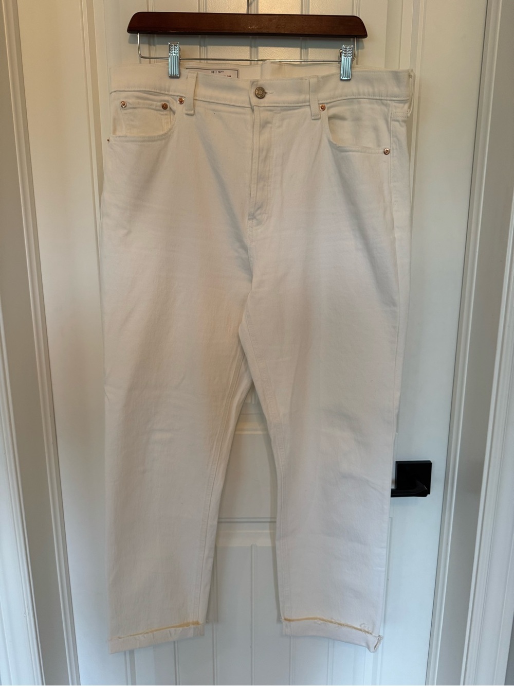 Size 16, GAP White High-Rise, Straight Denim Jeans